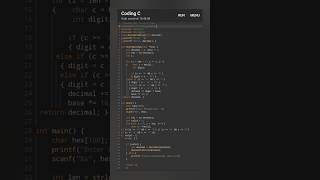 Hexadecimal to Octal Code Converter in C-Programming #hexadecimaltooctal #coding #beginners