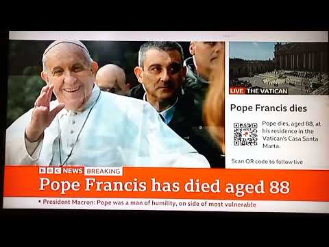 The Vatican says Pope Francis passed away at 07:35 on Monday, at the age of 88