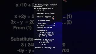 Tamil Nadu 9th Std Math Solutions: : Exercise 3.11 Q1 (iii) Algebra -Linear Equations -substitution