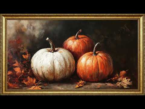Luxury Vintage Fall decoration Painting Screensaver | Gold Autumn Frame TV Art | 4k Art Wallpaper