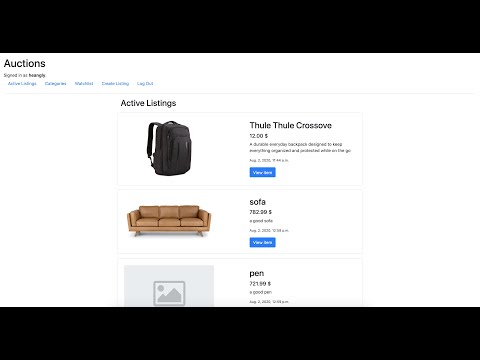 CS50w Project2 commerce (2020)