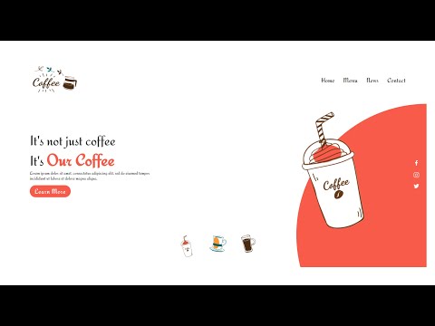 Coffee  Landing Page Website Design using Html CSS & Javascript | Step By Step Web Design Tutorial