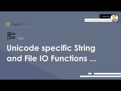 Unicode specific String and File IO Functions - in C Language