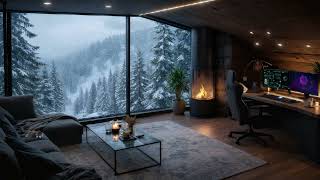 Winter Work Vibes & Deep Concentration Lofi Sounds | Fireplace Ambient Study Music Mix