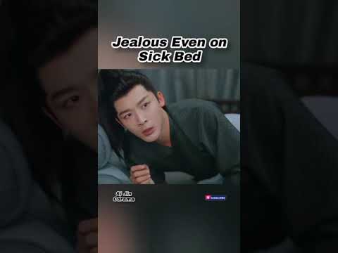it's his jealous face for me. He almost fell off the bed. #sijin #cdrama #chinesedramaengsub