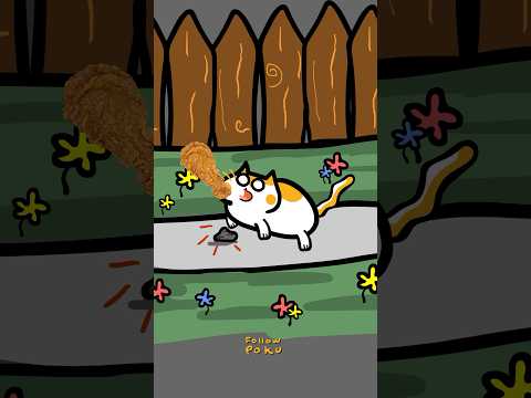 A sad chicken story 😿… watch till the end 💔 #catshorts  #cat #animation  #cute  #poku