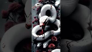#WhiteSnake #DarkAesthetic #MysticalVibes #ElegantDanger#SnakeArt #RedAndWhiteContrast#SerpentBeauty