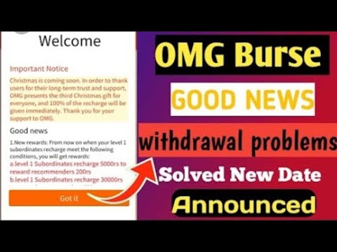 Omg Burse  App New Update | Omg Burse Good news | Omg Burse withdrawal in progress
