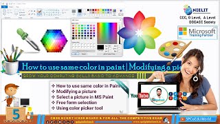 how to use same colour in paint | modifying a picture | select a picture in ms paint