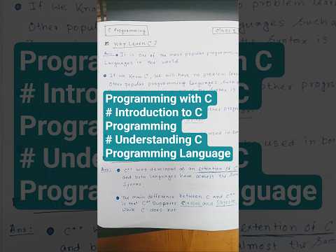 Programming with C l Introduction to C  Programming l Understanding C Programming Language