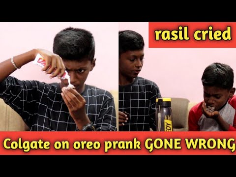 Colgate prank with my brother semma fun 😂 || Oreo biscuits || Sharas