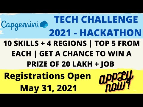 Capgemini 2021 | Tech Challenge | Prize 20Lakh | Job Vacancy 2021