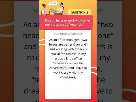 Work | IELTS Speaking Part 1| #Shorts