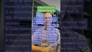 11 best practices for Tableau and Power BI