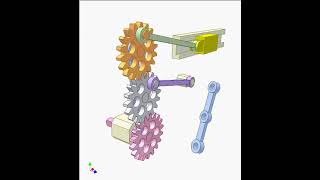 Three gear stroke multiplier480p | Mechanisms |Mechanical Engineering | Design Concepts |