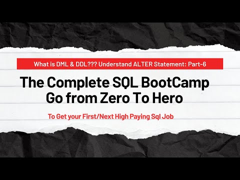Learn Sql Form Basic to Advance Part -6 | DDL DML in SQL | Alter Statement in SQL | Modify Column