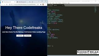 Video Background Website using HTML and CSS, Responsive - Codefreak