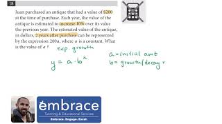 Embrace Tutoring SAT Practice Test 10 Math Non Calc #18