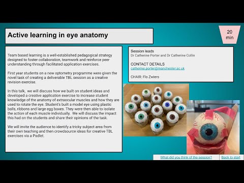 Session 4A: Active learning in eye anatomy