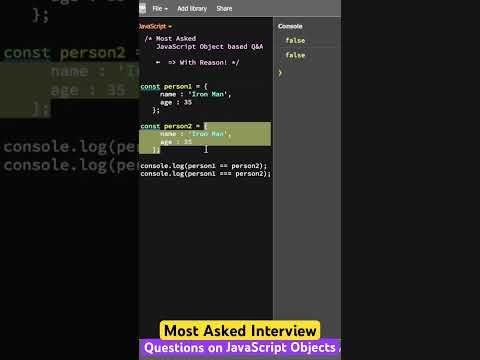 (Q-37) Most asked or must know JavaScript objects questions #interview #react #code #javascript