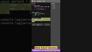 (Q-37) Most asked or must know JavaScript objects questions #interview #react #code #javascript