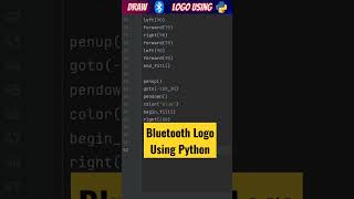 Draw Bluetooth Logo using Python Turtle #shortvideo #python #pythonturtle #pythonshorts #bluetooth