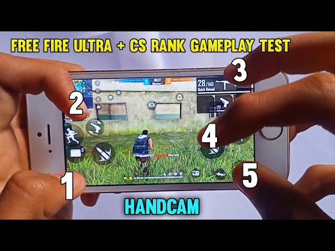 iphone 5s free fire ultra + high fps + battery drain & cs rank gameplay test with 5 finger claw