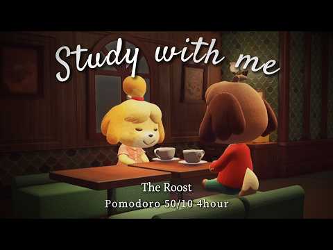 ☔Rainy Day at "The Roost" Pomodoro 50/10⏰4H | STUDY WITH BREWSTER☕/ In-Game Ambience🎧/ Study with me