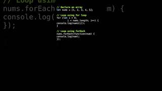 JavaScript (JS)  How to loop through an array in JS?  #Short #Shorts #2023