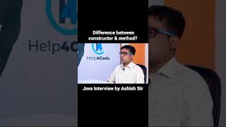 What is the difference between constructor and method in java? #javainterview #constructor #method