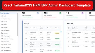 React TailwindCSS HRM ERP Admin Dashboard Template | Payroll, Attendance, Employee System