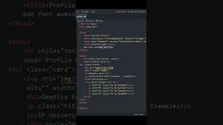 How to create a profile card using html and css #html #css #profile #card #shorts