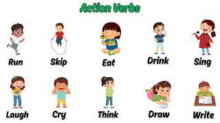 Action Verbs for Kids | Learn English Verbs with Fun Examples 🏃‍♂️🍎🎨 #kids #learning #english