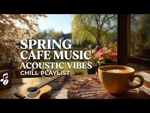 Relaxing Spring Jazz Music | Cozy Spring Coffee Shop Ambience for Study, Work and Sleep
