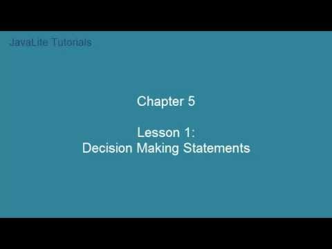 Chapter 5 (Lesson 33: Decision Making Statements)