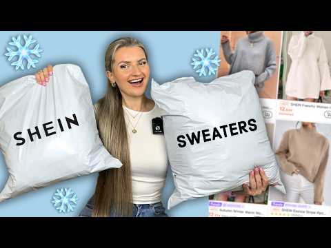 HUGE SHEIN FALL/WINTER SWEATERS TRY ON HAUL *unpacking, reviews and ratings* 🧶📦
