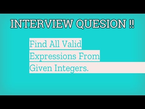 Interview Question : Find All Valid Expressions from Given Numbers Which Evaluate To Target