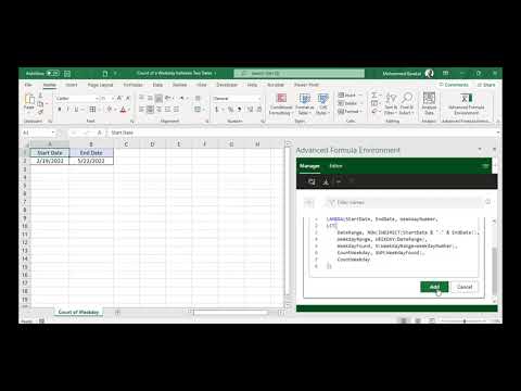 Count a Weekday between Two Dates