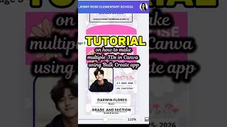 HOW TO USE BULK CREATE IN CANVA #MAKINGMULTIPLEIDS #canvatemplate #canvatutorial #bulkcreate