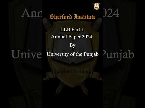 LLB Part 1 Annual Papers 2024 | Punjab University