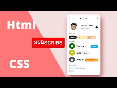 How to make profile page on HTML and CSS tutorial  | Web Creator