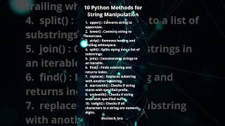 10 Python Methods for String Manipulation
