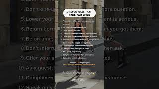 12 Social Rules That Raise Your Stock #shorts #social #rules #stock #facts #advice #tips