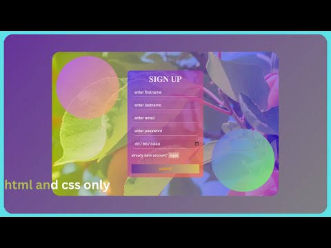 How To Create A LOGIN/SIGNUP Page Using HTML And CSS