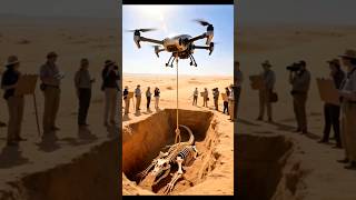 Giant Prehistoric Skeleton Excavated Using Drone | Unbelievable Discovery ai | #military #shortvideo