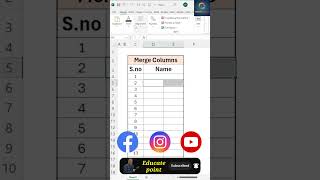 Did You Try 🤔 This Merge Cell Trick in Excel 🔥#excel #exceltricks #shortcutkeys #viralvideo
