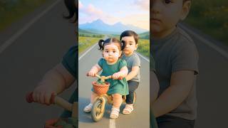 cute baby riding bicycle 🫡🥹 #ai #cute #baby #shortsfeed #youtubesearch #channelpages