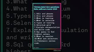Virtusa Interview Experience questions | Software Tester Role #learnpython #100daysofcode #coding