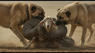 🐍 Massive Python vs Giant Kangal Dogs 🐕  Epic Animal Battle in the Pasture 🏞️