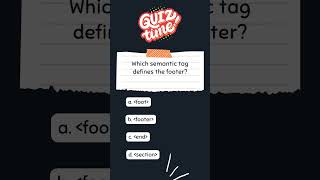 Which Semantic Tag Defines the Footer? #HTMLFooter #SemanticHTML #WebDevelopmentJourney#HTMLLearning